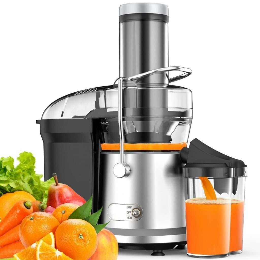 1200W Juicer Machines with 3.2 Feed Chute for Whole Fruits and Vegs, Dual Speeds Centrifugal Juice Extractor, Heavy Duty Full Copper Motor, 35oz Large Juice Jug, Easy to Clean, BPA-Free
