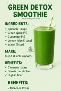 Green Detox Juice With Kale, Cucumber, And Apple