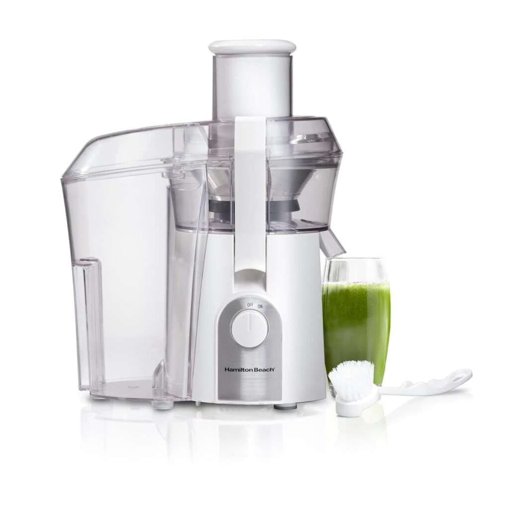 Hamilton Beach Juicer Machine, Big Mouth 3” Feed Chute for Whole Fruits and Vegetables, Easy to Clean, Centrifugal Extractor, Vegetable Fruit Juicer, BPA Free, 800W Motor, White Hamilton Beach Juicer Machine, Big Mouth 3” Feed Chute for Whole Fruits and Vegetables, Easy to Clean, Centrifugal Extractor, Vegetable Fruit Juicer, BPA Free, 800W Motor, White