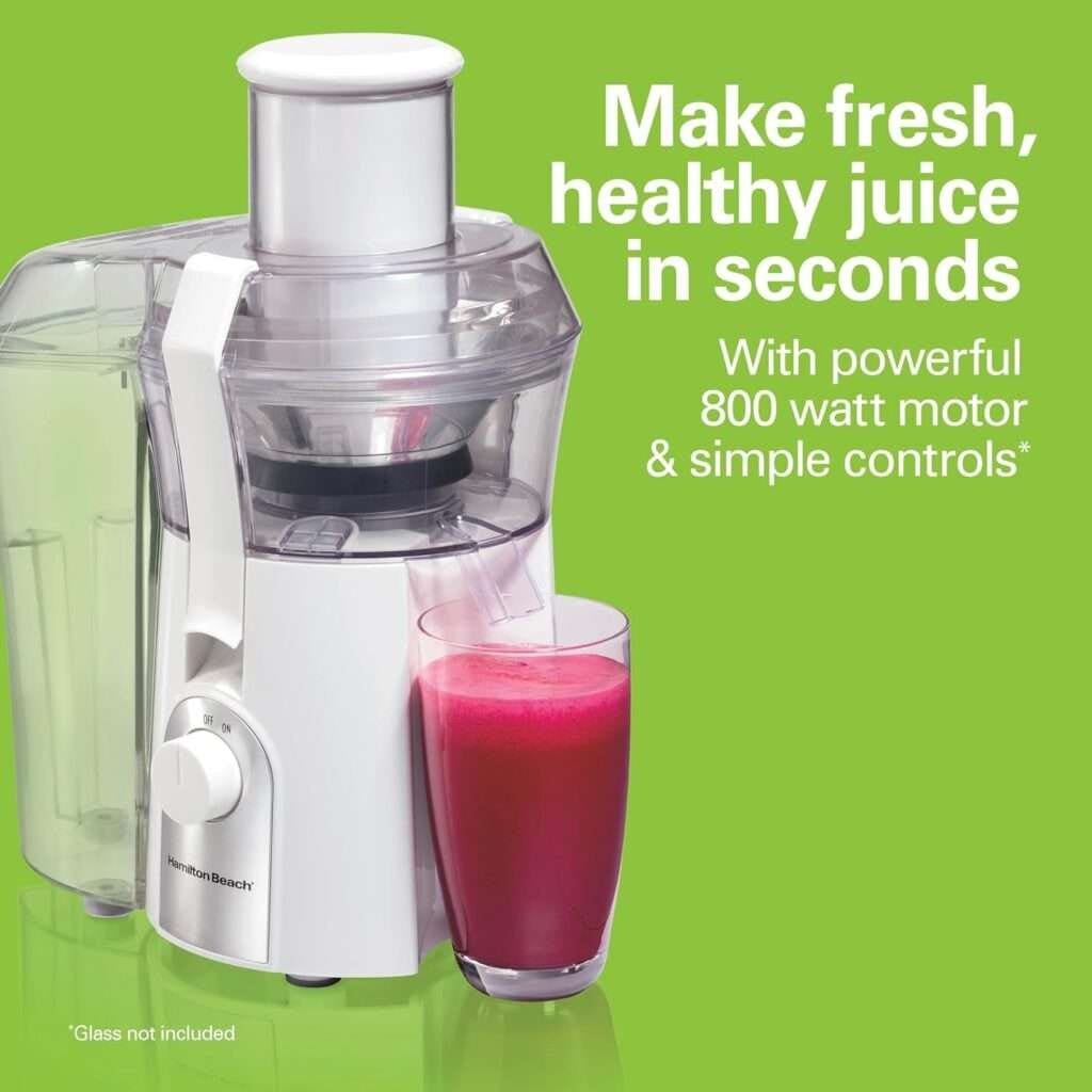 Hamilton Beach Juicer Machine, Big Mouth 3” Feed Chute for Whole Fruits and Vegetables, Easy to Clean, Centrifugal Extractor, Vegetable Fruit Juicer, BPA Free, 800W Motor, White Hamilton Beach Juicer Machine, Big Mouth 3” Feed Chute for Whole Fruits and Vegetables, Easy to Clean, Centrifugal Extractor, Vegetable Fruit Juicer, BPA Free, 800W Motor, White
