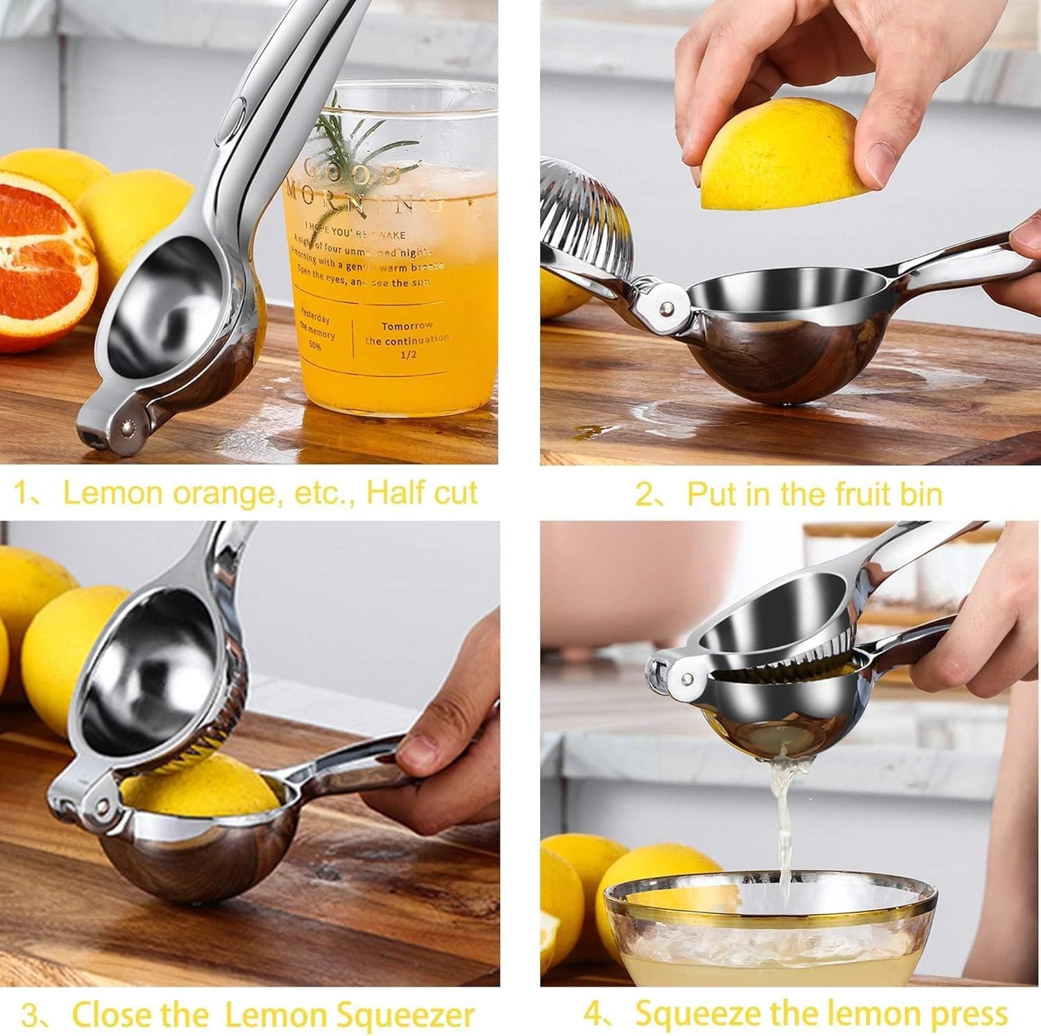 HERUIO Lemon Squeezer manual - Heavy Duty - Manual Citrus Juicers, Press Hand Lime Citrus Fruit Juicer, Safe Quick and Effective Juicing, Super Easy to Clean