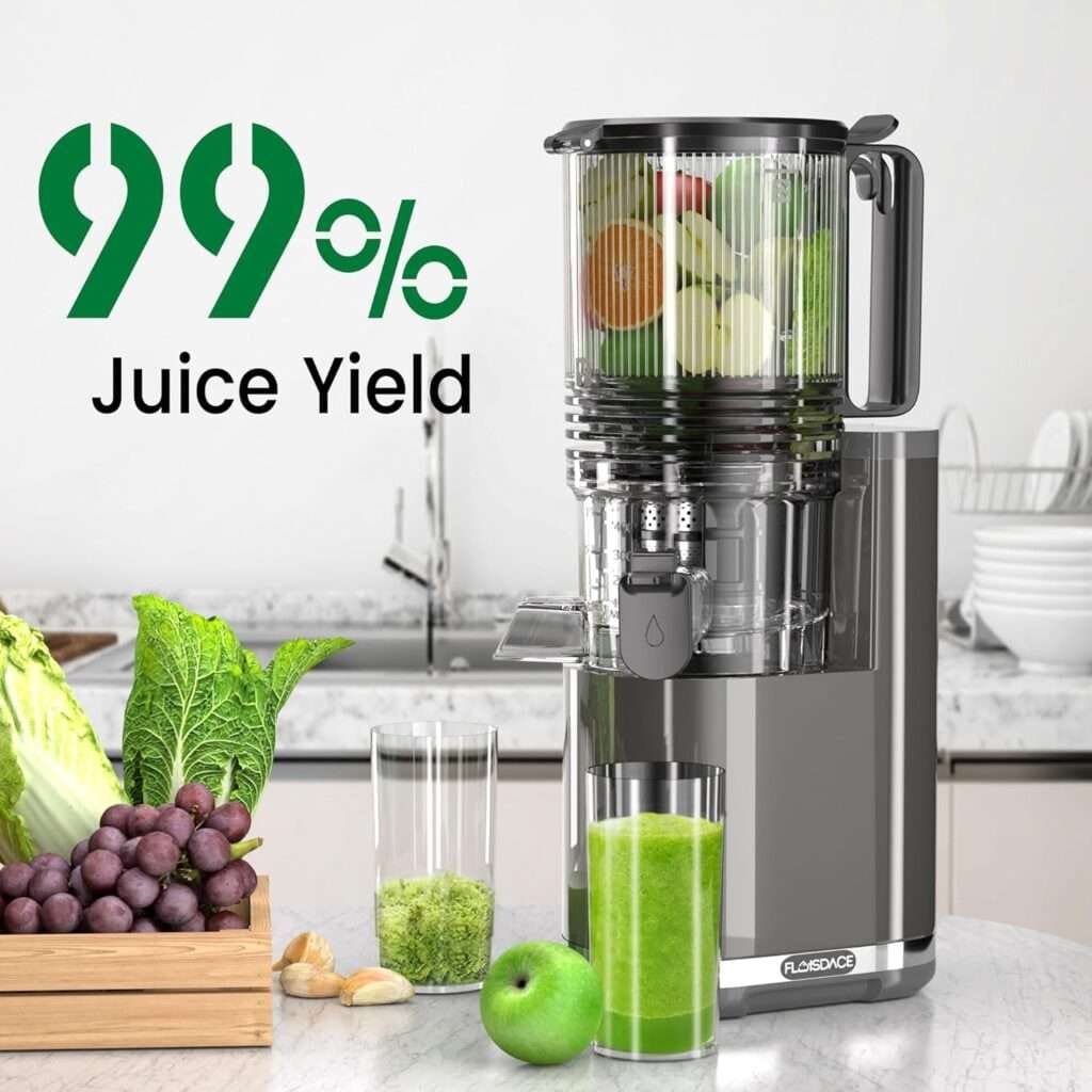 J8 Cold Press Juicer, 6.5 Extra Wide Feed Chute Juicer Machines, 350W Slow Juicer Machines with High Juice Yield for Whole Vegetables Fruits, BPA Free (Titanium Gray) J8 Cold Press Juicer, 6.5 Extra Wide Feed Chute Juicer Machines, 350W Slow Juicer Machines with High Juice Yield for Whole Vegetables Fruits, BPA Free (Titanium Gray)