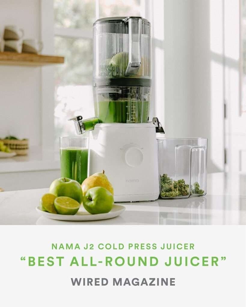 Nama J2 Cold Press Juicer – Self Feeding for Hands-Free Operation with Wide Mouth Hopper for Whole Recipe Loading, Zero Waste Masticating Juicer For More Juice, Less Pulp – Easy Cleanup Assembly Nama J2 Cold Press Juicer – Self Feeding for Hands-Free Operation with Wide Mouth Hopper for Whole Recipe Loading, Zero Waste Masticating Juicer For More Juice, Less Pulp – Easy Cleanup Assembly