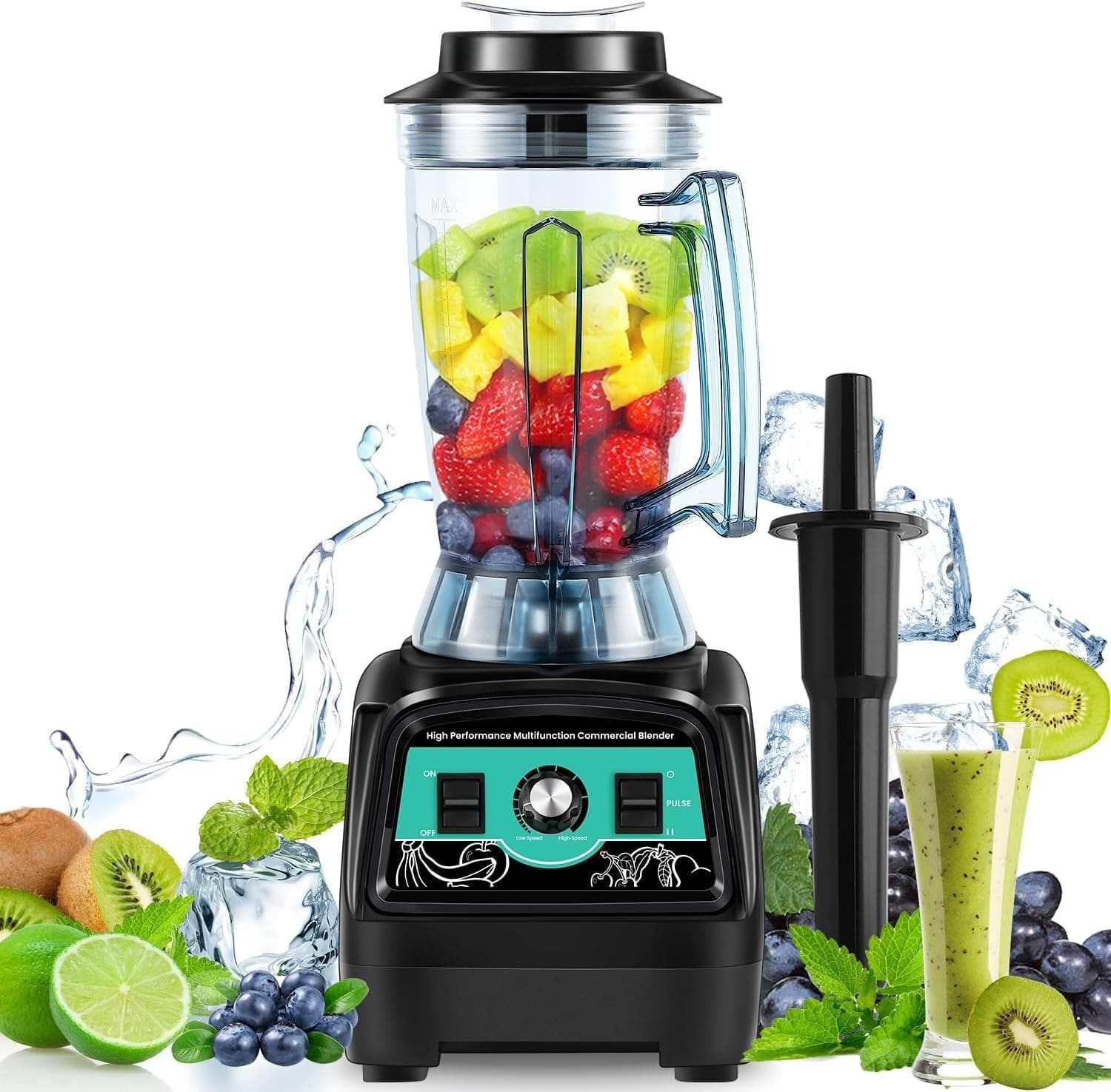 Huanyu Blender Smoothie Maker 3.9L Large Capacity Commercial Mixer Blender 2800W High Speed Multifunctional Jug Blenders for Crushing Ice, Fruit, Vegetable Juice, Baby Food, Soy Milk, and Smoothie