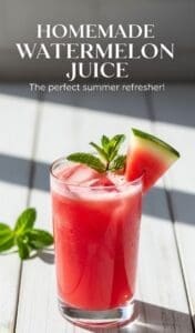 Refreshing Summer Juice With Watermelon And Mint